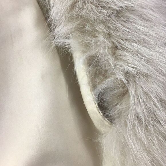 Nordstrom Vintage Beige Sheared Beaver with White Fox Collar Fur Mob Boss Wife - Picture 4 of 15
